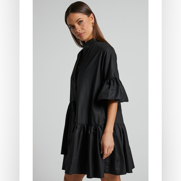 Assimetrical Button Up Dress - Black Size US4-6 - Picture 3 of 5